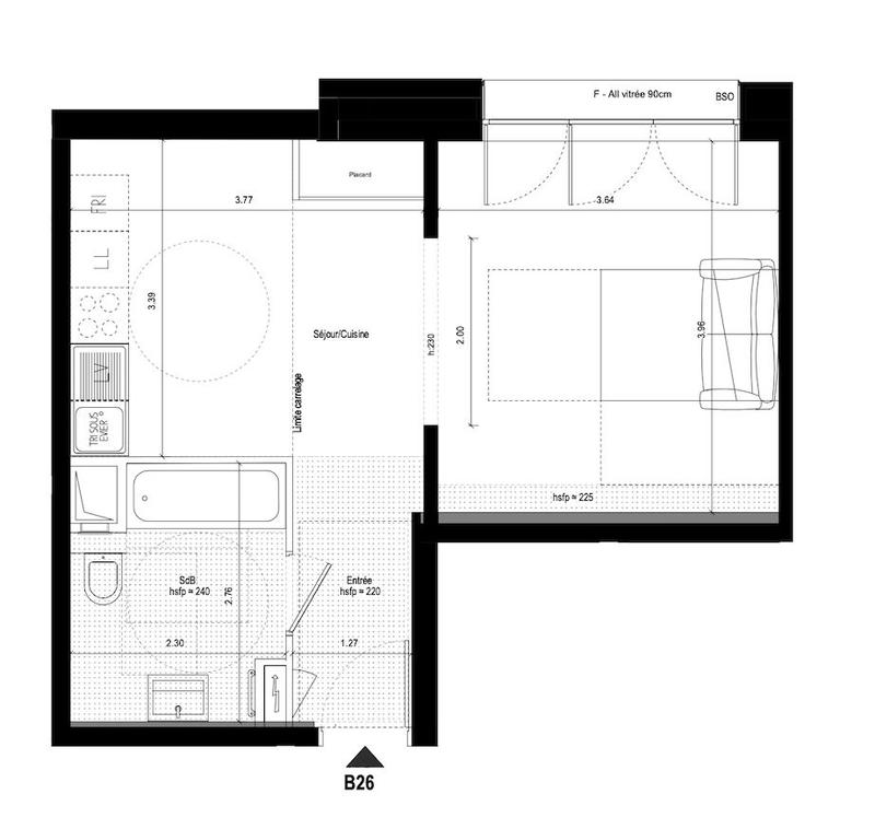 Appartement - 37 m² - 1 pièce