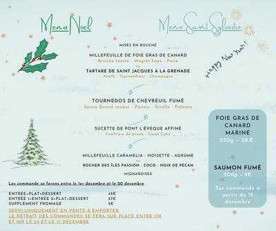 Menu de Nöel et de la Saint Sylvestre restaurant : le Fil du temps