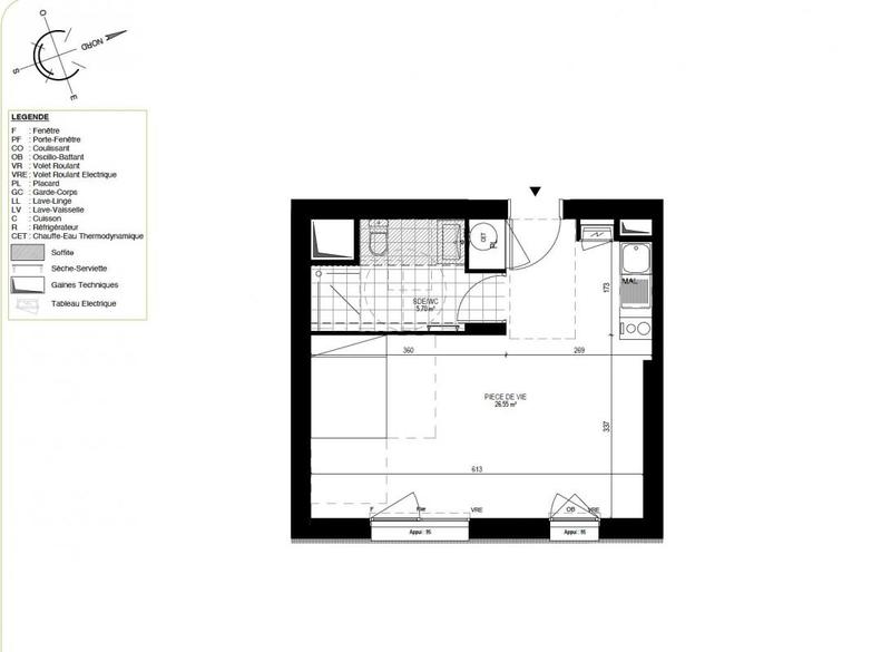 Appartement - 32 m² - 1 pièce