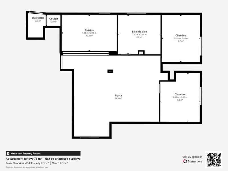 Appartement - 76 m² - 3 pièces