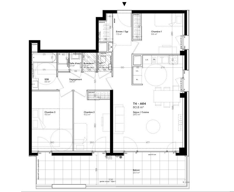 Appartement - 81 m² - 4 pièces