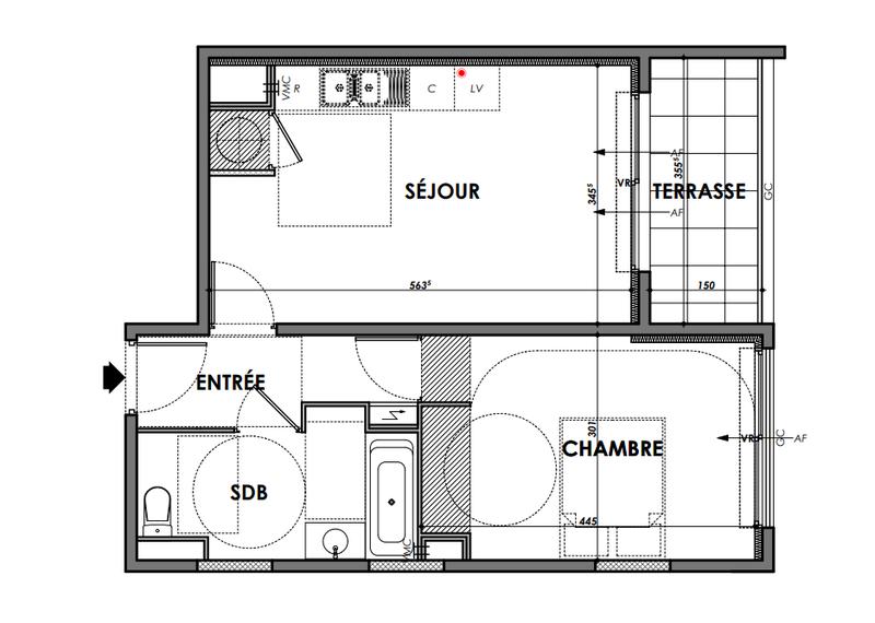 Appartement - 42 m² - 2 pièces