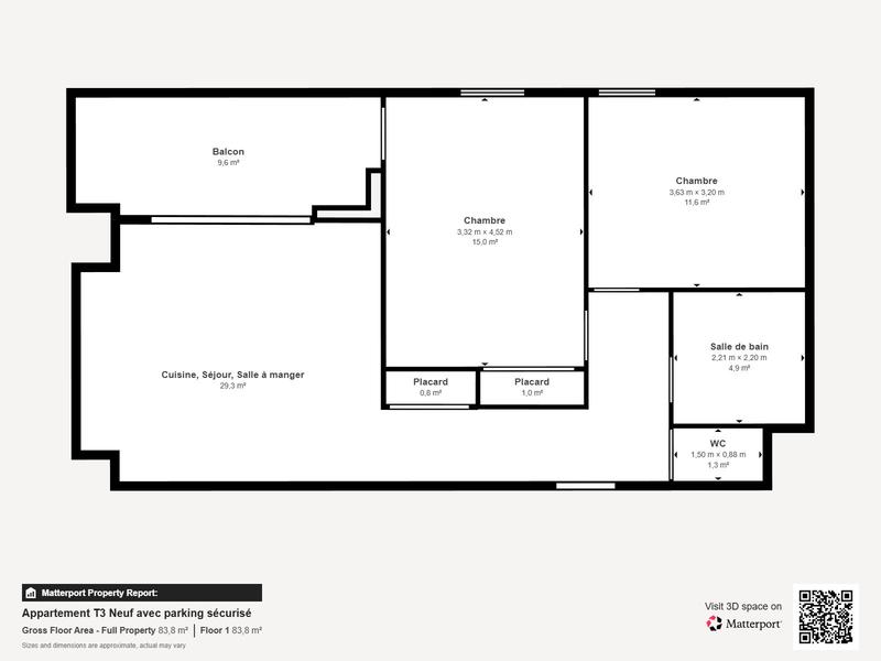 Appartement - 64 m² - 3 pièces