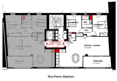 Appartement - 76 m² - 3 pièces
