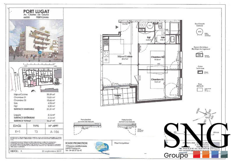 Appartement - 54 m² - 3 pièces