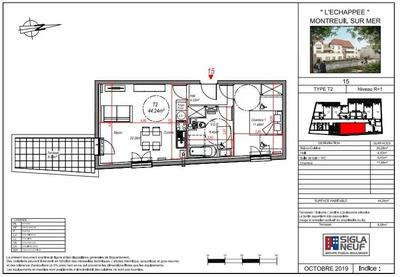 Appartement - 44 m² - 2 pièces