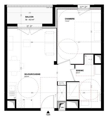 Appartement - 41 m² - 2 pièces