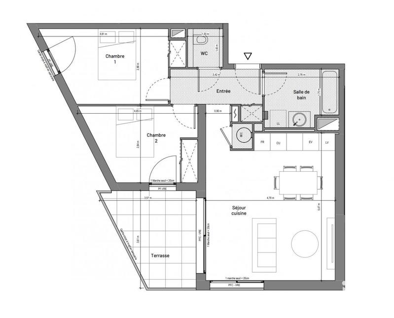 Appartement - 62 m² - 3 pièces