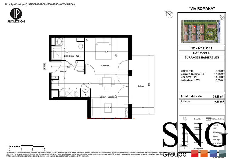 Appartement - 38 m² - 2 pièces