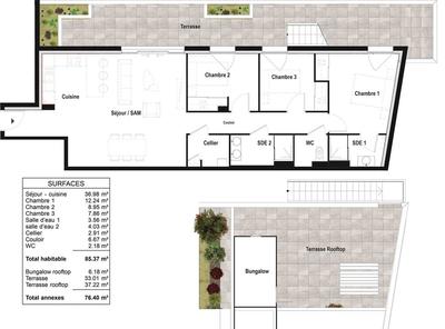 Appartement - 85 m² - 4 pièces