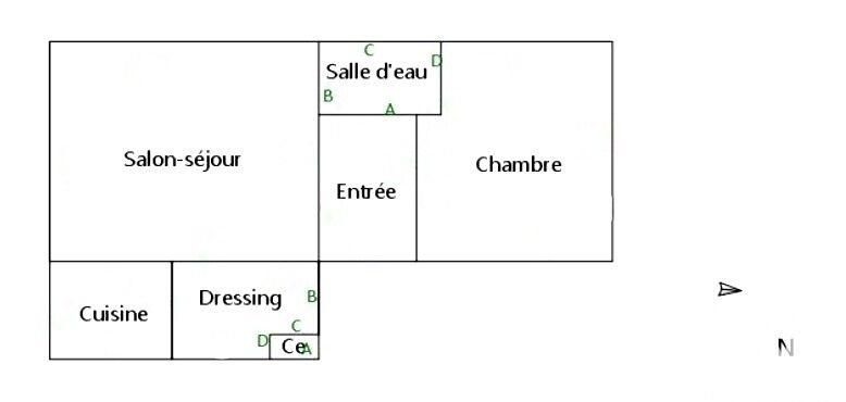 Appartement - 59 m² - 2 pièces