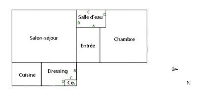 Appartement - 59 m² - 2 pièces