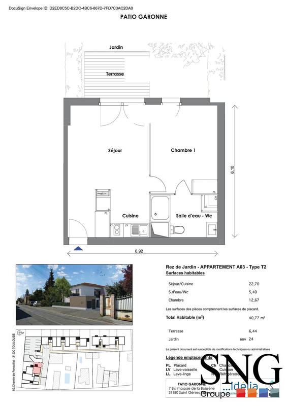 Appartement - 41 m² - 2 pièces