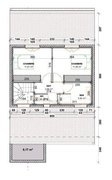 Maison - 104 m² - 4 pièces