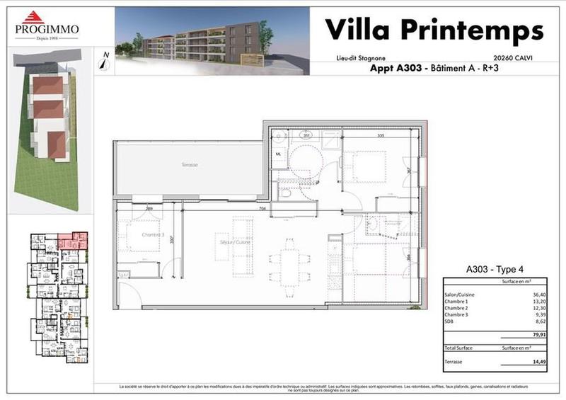 Appartement - 80 m² - 4 pièces