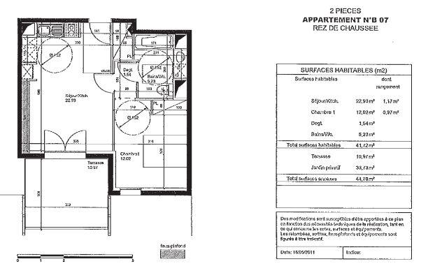Appartement - 41 m² - 2 pièces