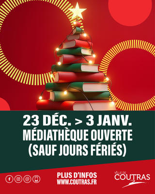 Horaires d’ouverture de la médiathèque pendant les vacances de Noël