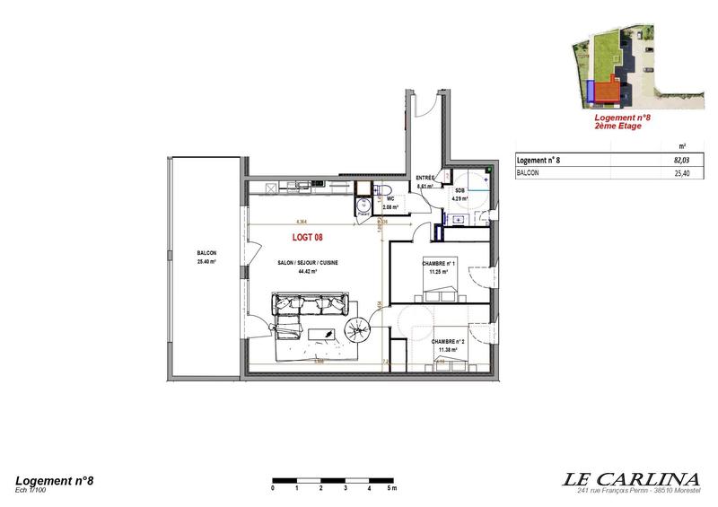 Appartement - 82 m² - 3 pièces