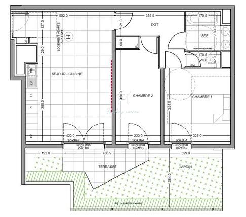 Appartement - 61 m² - 3 pièces