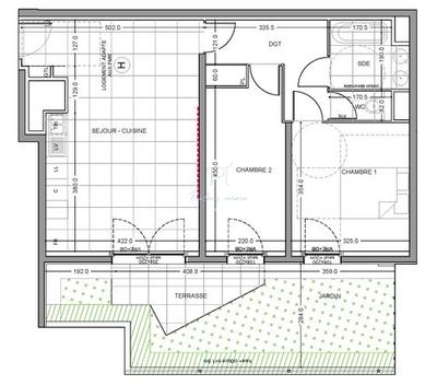 Appartement - 61 m² - 3 pièces