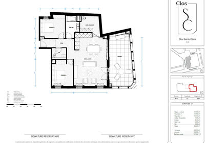 Appartement - 82 m² - 3 pièces