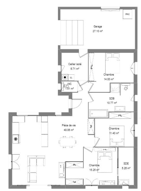 Maison - 113 m² - 5 pièces