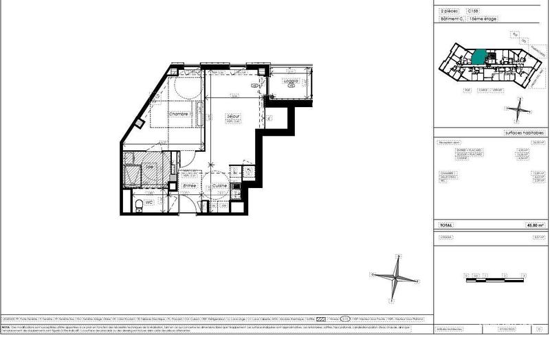 Appartement - 46 m² - 2 pièces