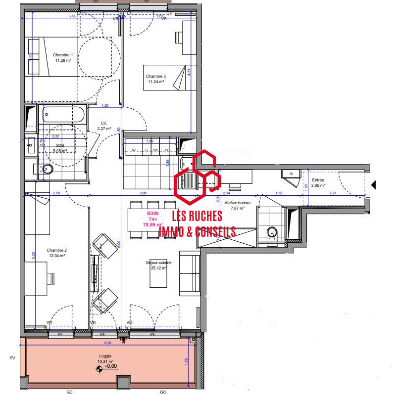 Appartement - 79 m² - 4 pièces