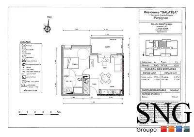 Appartement - 38 m² - 2 pièces