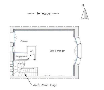 Maison de ville - 88 m² - 3 pièces