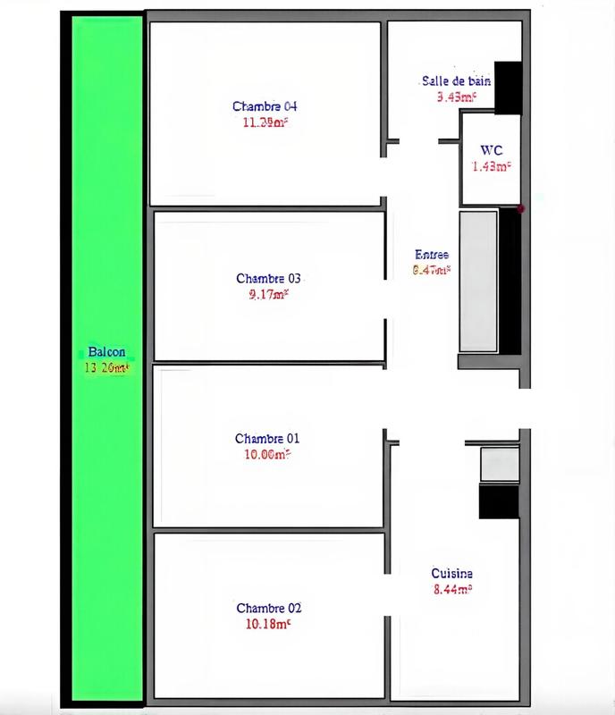 Appartement - 63 m² - 4 pièces