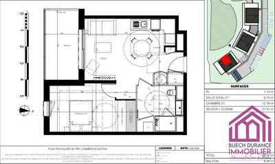Appartement - 44 m² - 2 pièces