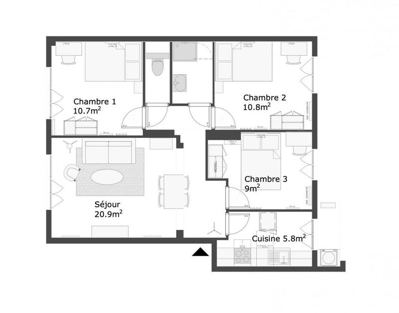 Appartement - 65 m²