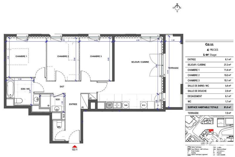 Appartement - 81 m² - 4 pièces