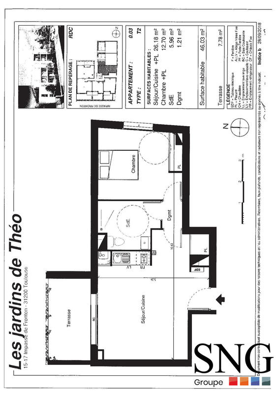 Appartement - 46 m² - 2 pièces