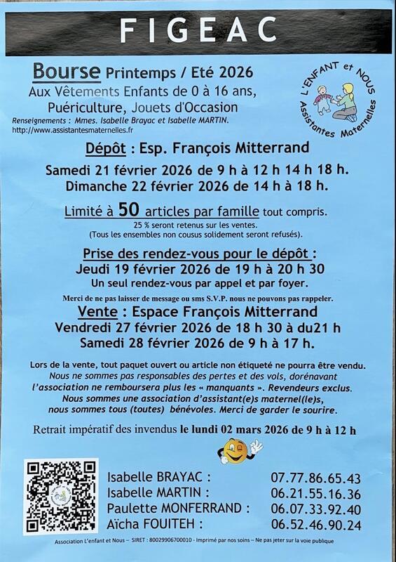 Bourse aux vêtements enfants, puériculture et jouets printemps-été