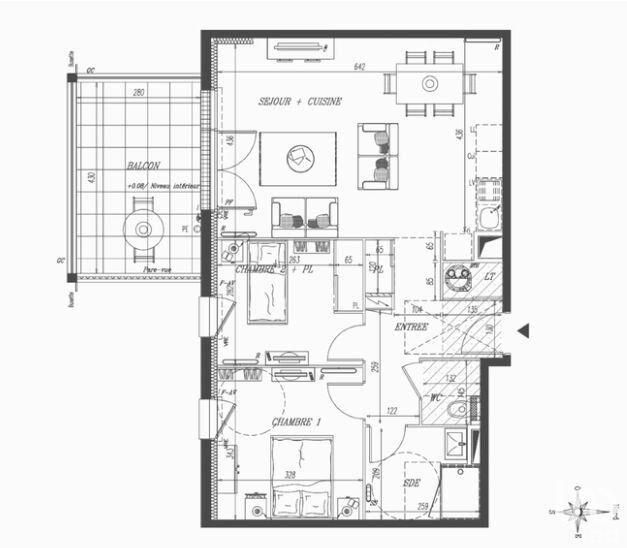 Appartement - 65 m² - 3 pièces