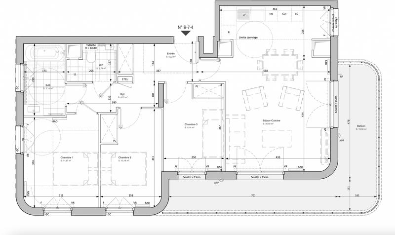 Appartement - 79 m² - 4 pièces