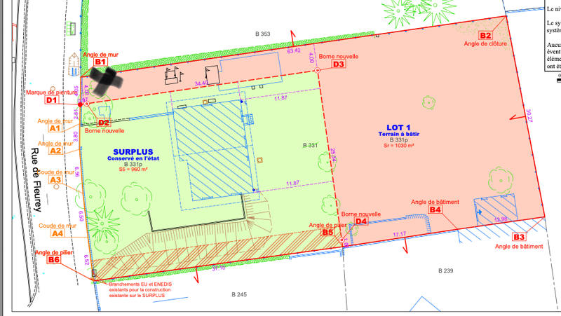 Terrain constructible - 1 000 m²
