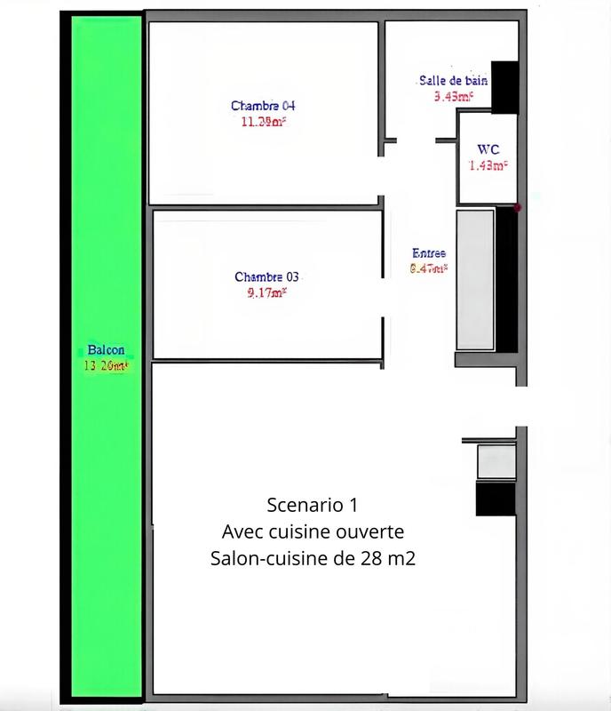 Appartement - 63 m² - 4 pièces