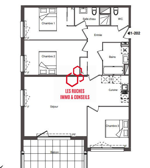 Appartement - 90 m² - 4 pièces