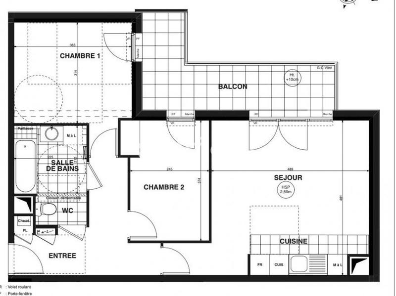 Appartement - 61 m² - 3 pièces