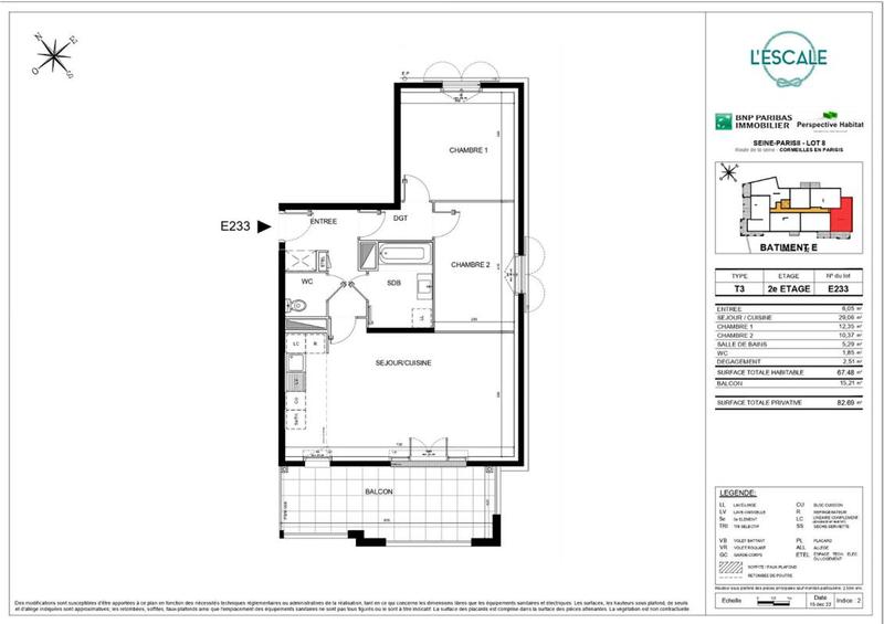 Appartement - 67 m² - 3 pièces
