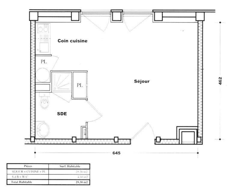 Appartement - 29 m² - 1 pièce