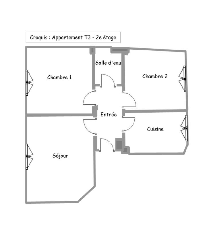 Appartement - 50 m² - 3 pièces