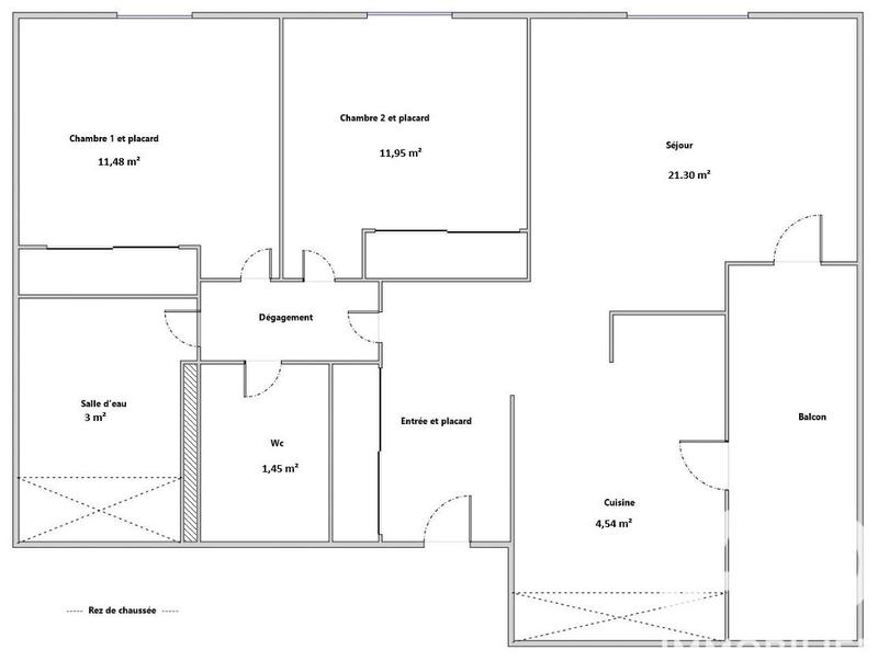 Appartement - 62 m² - 3 pièces