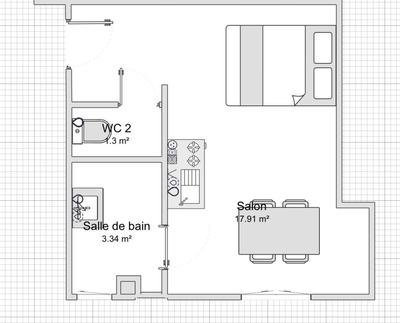 Appartement - 22 m² - 1 pièce