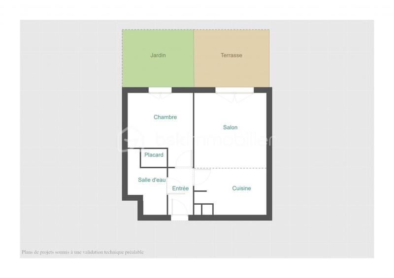 Appartement - 45 m² - 2 pièces