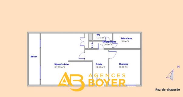 Appartement - 42 m² - 2 pièces