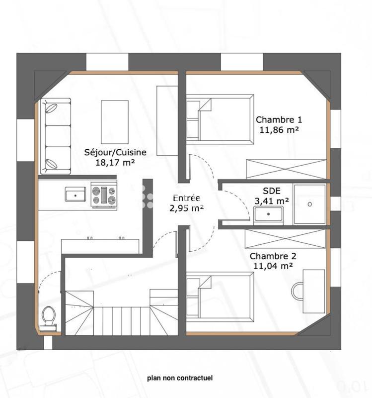 Appartement - 48 m² - 3 pièces